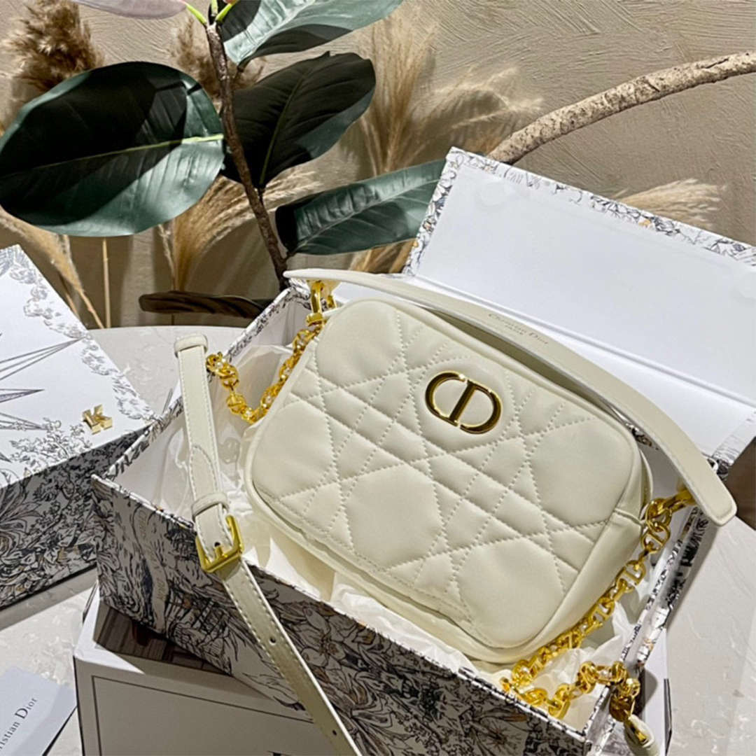Dior-Caro Pearl Chain Camera Bag