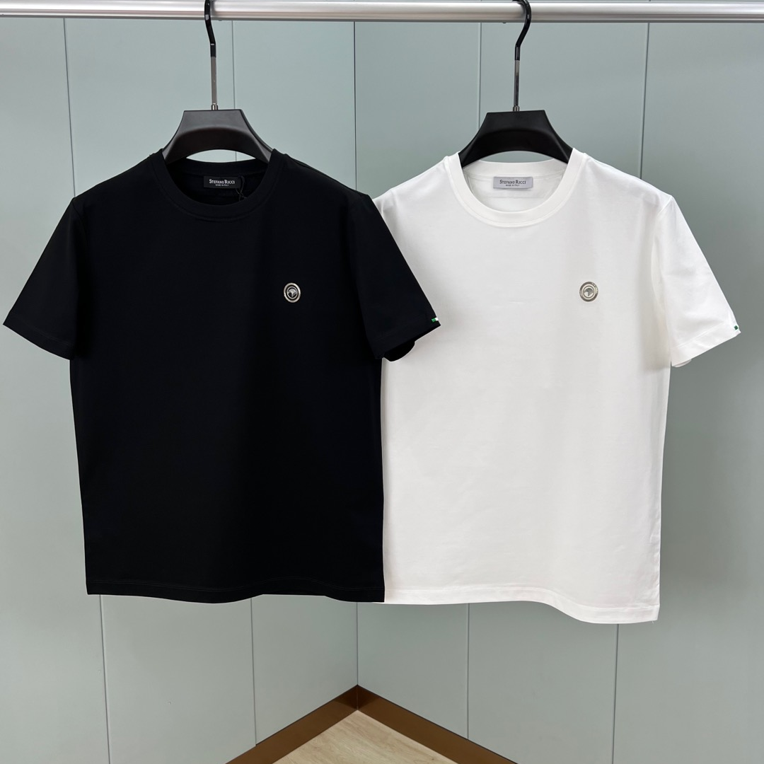 STEFANO RICCI - Metal Eagle Head Logo Short-sleeved T-shirt