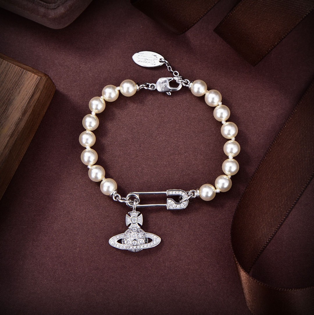 Vivienne Westwood-Popular Planet Pearl Pin Necklace