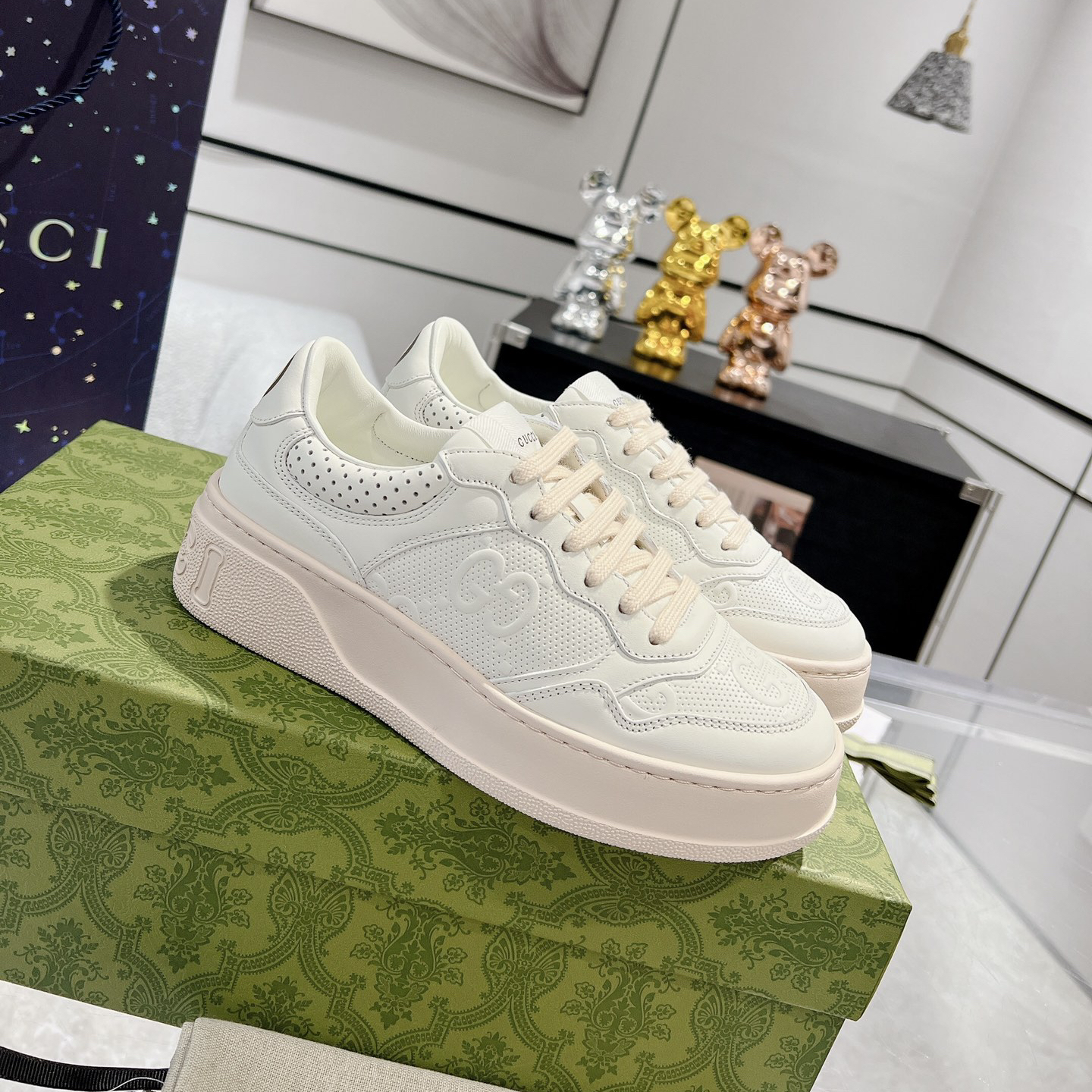 Gucci-Thick soled biscuit casual sports shoes