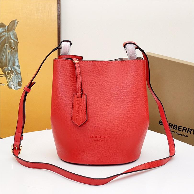 Burberry-Classic Haymarket plaid slanted back bucket bag