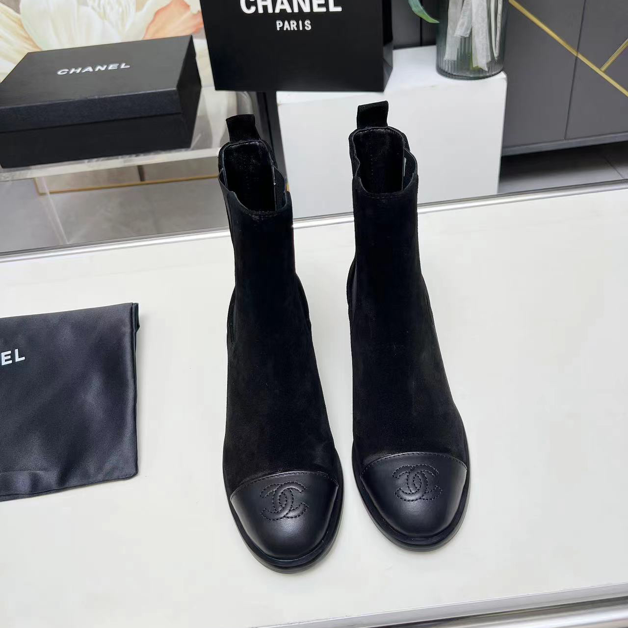 Chanel-new elastic long and short Shoes