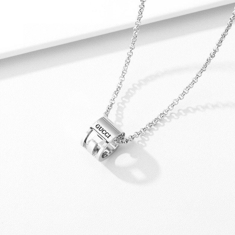 GUCCI-Double Ring Time Comes to Run Couple Necklace