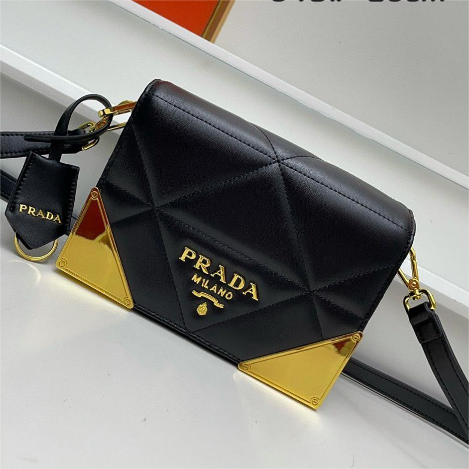 Prada-Cowhide Diamond Grid Crossbody bag