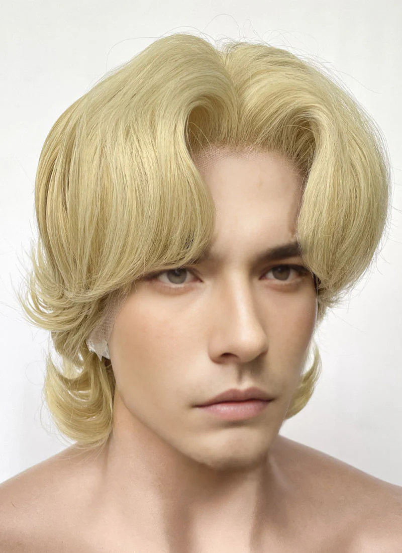 Blonde Wavy Lace Front Synthetic Men's Wig LF6128