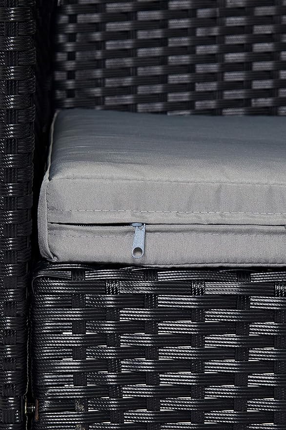 EVRE Grey Rattan Garden Furniture Set Patio Conservatory Balcony Indoor