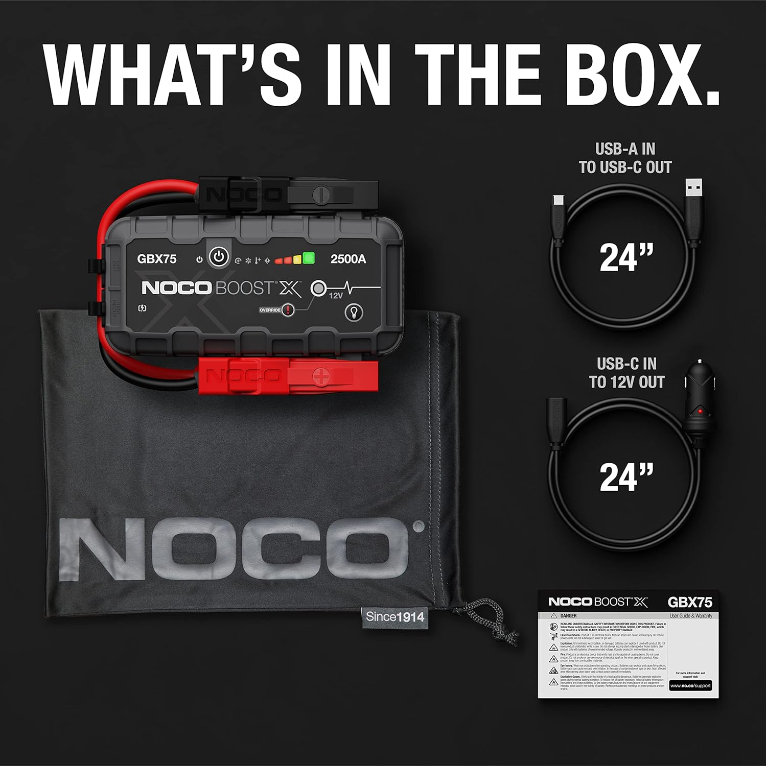 NOCO Boost X GBX75 2500A 12V UltraSafe Portable Lithium Jump Starter ...