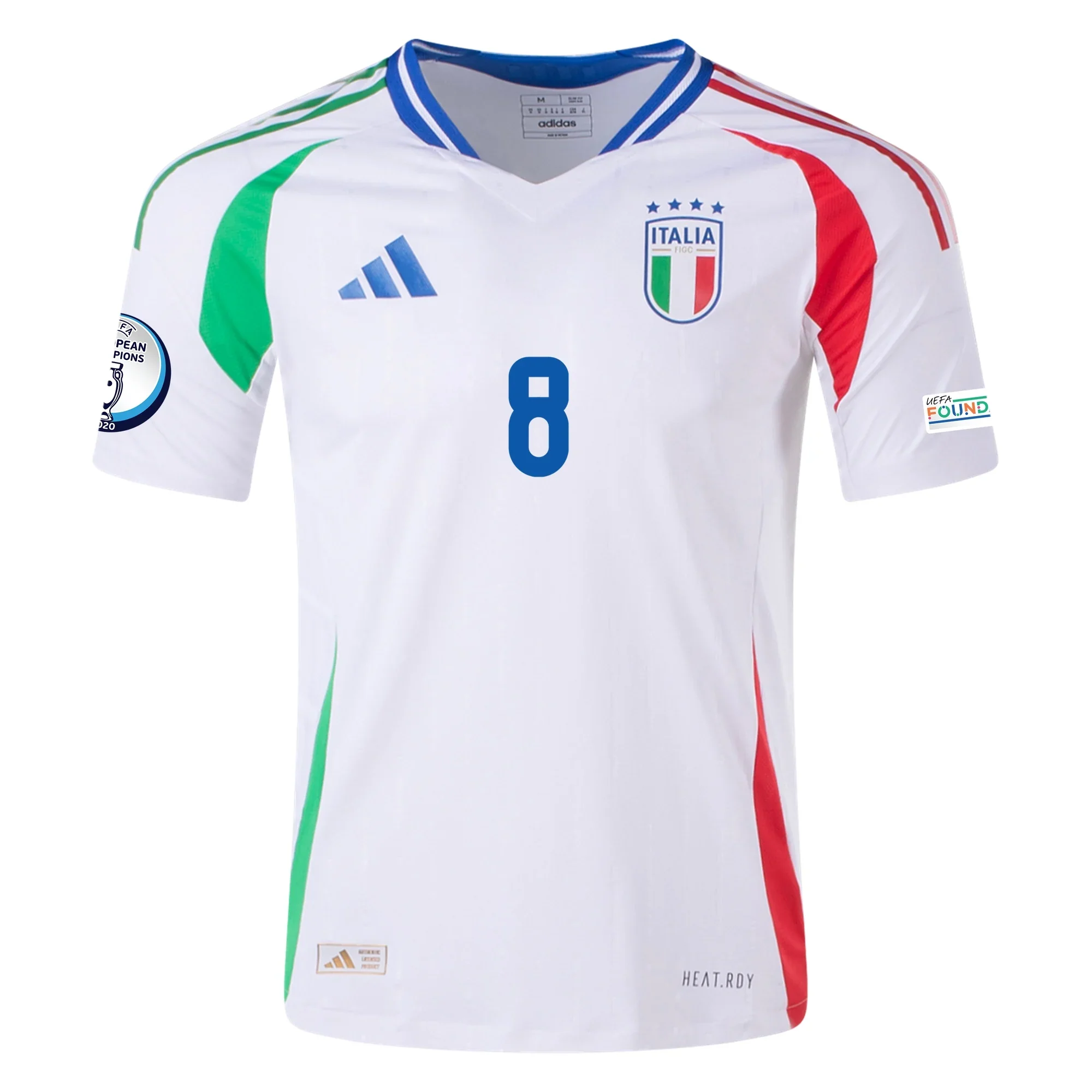 Italy Authentic Jorginho Away Jersey w/ Euro 2024 Patches 24/25 (White)