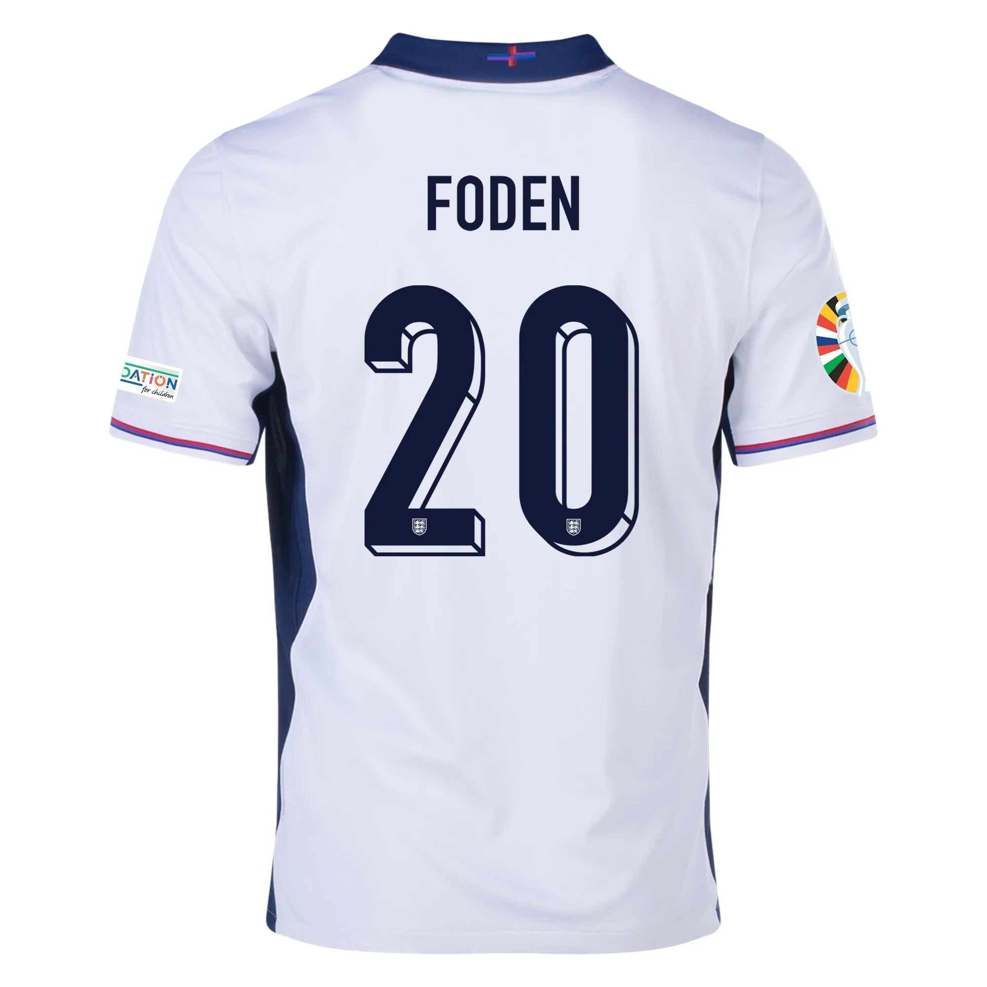 England Phil Foden Home Jersey w/ Euro 2024 Patches 24/25 (White/Blue Void)