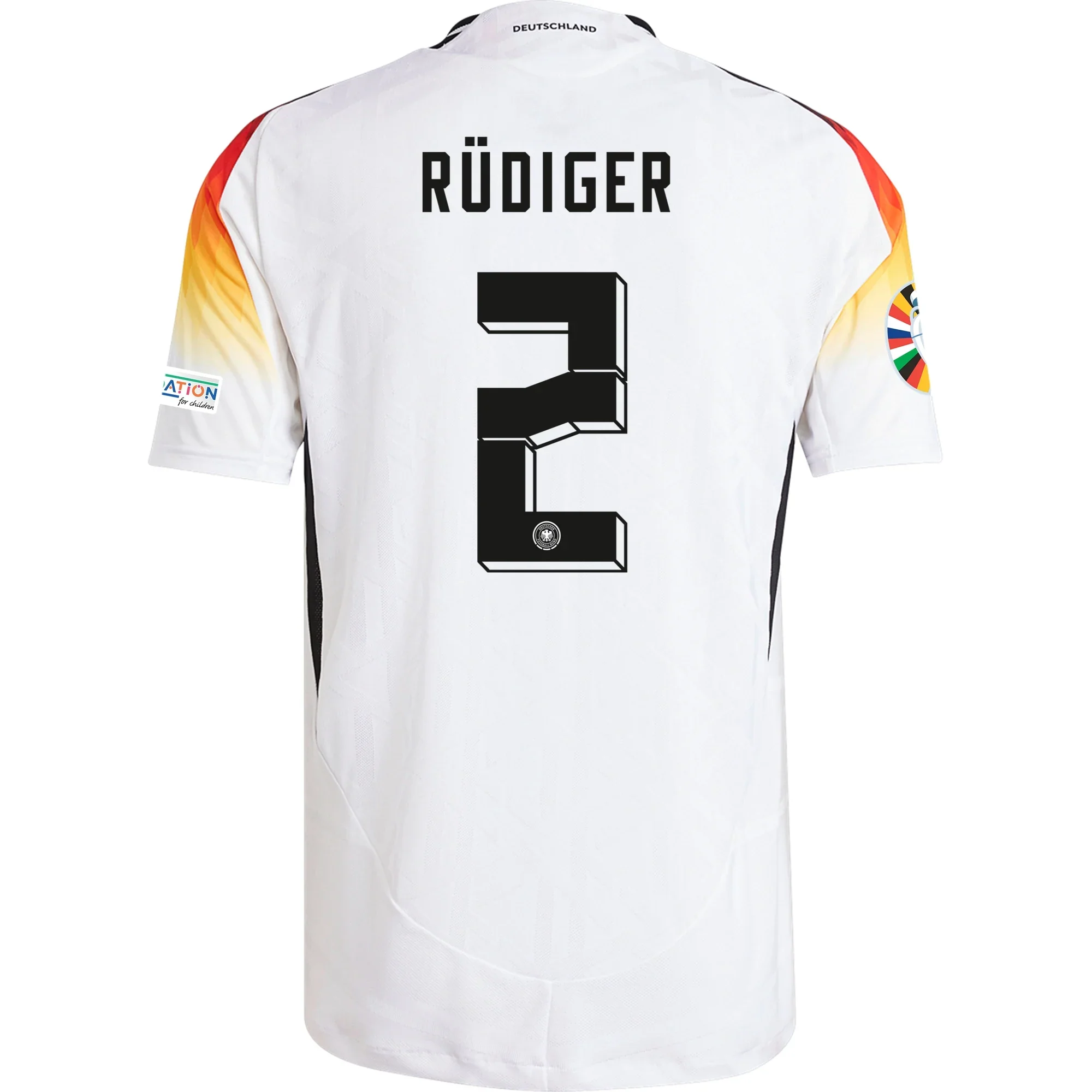 Germany Antonio Rudiger Home Jersey w/ Euro 2024 Patches 24/25 (White)
