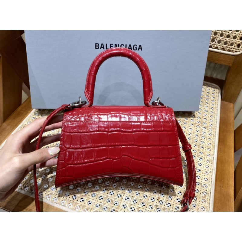 BALENCIAGA 𝐇𝐨𝐮𝐫𝐠𝐥𝐚𝐬𝐬 𝐗𝐒 crocodile-textured cowhide