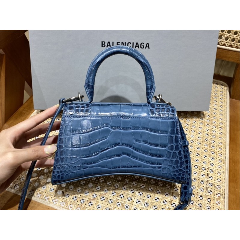 BALENCIAGA 𝐇𝐨𝐮𝐫𝐠𝐥𝐚𝐬𝐬 𝐗𝐒 crocodile-textured cowhide