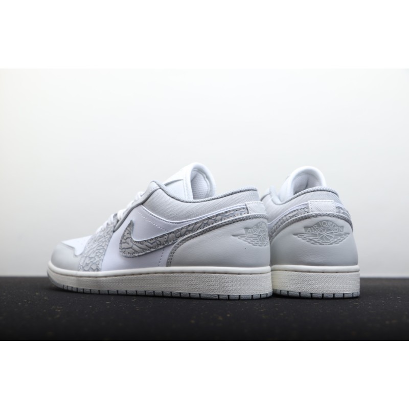 Air Jordan 1 Low wit en grijs burst print