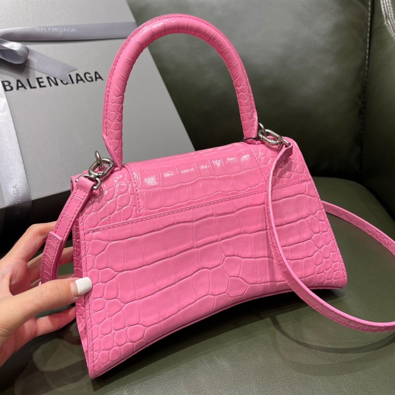 BALENCIAGA 𝐇𝐨𝐮𝐫𝐠𝐥𝐚𝐬𝐬𝐬 𝐒 crocodile-textured cowhide