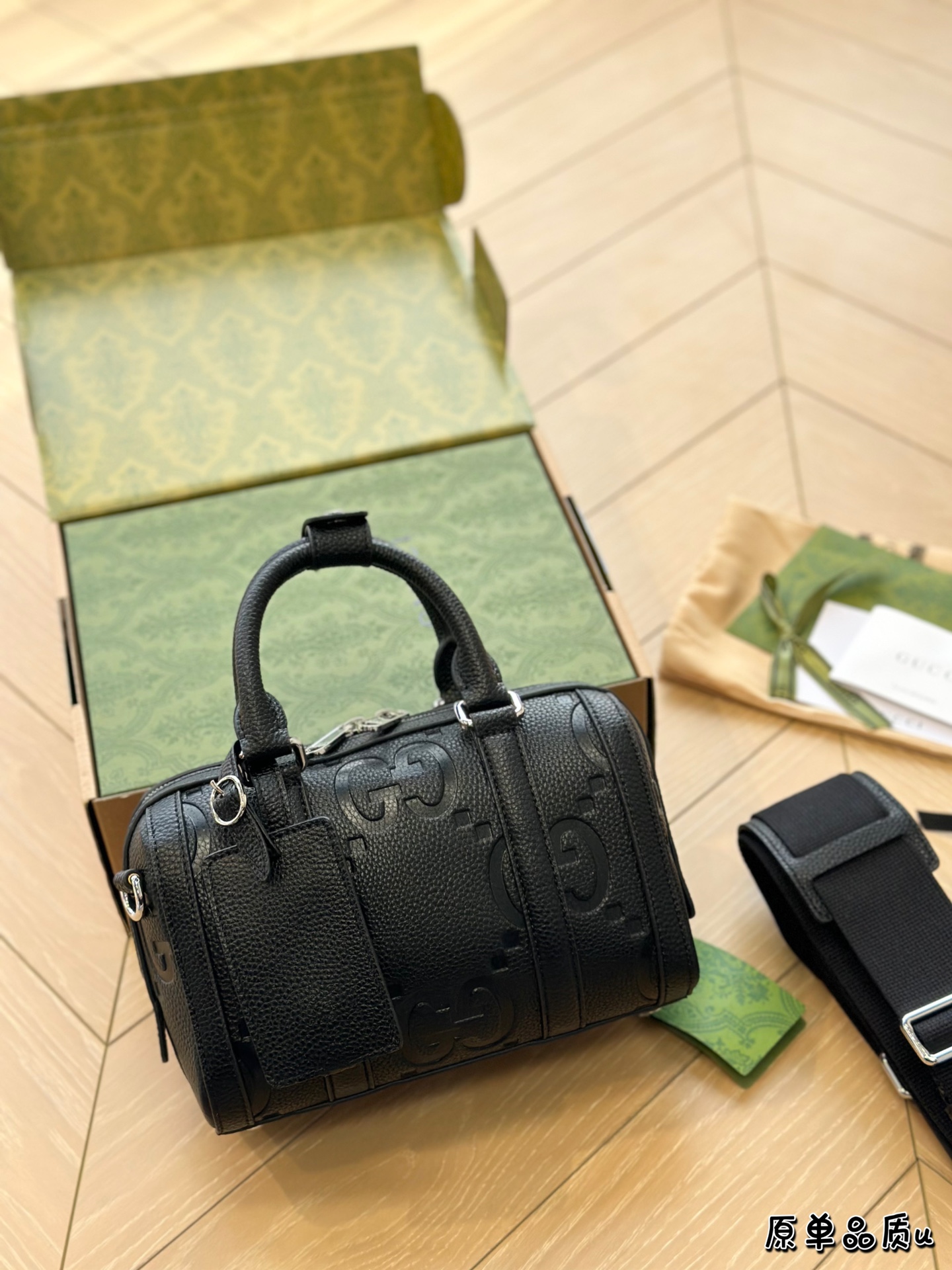 Full set of packaging GUCCI's new double G mini travel bag, sweet and cool style COOL