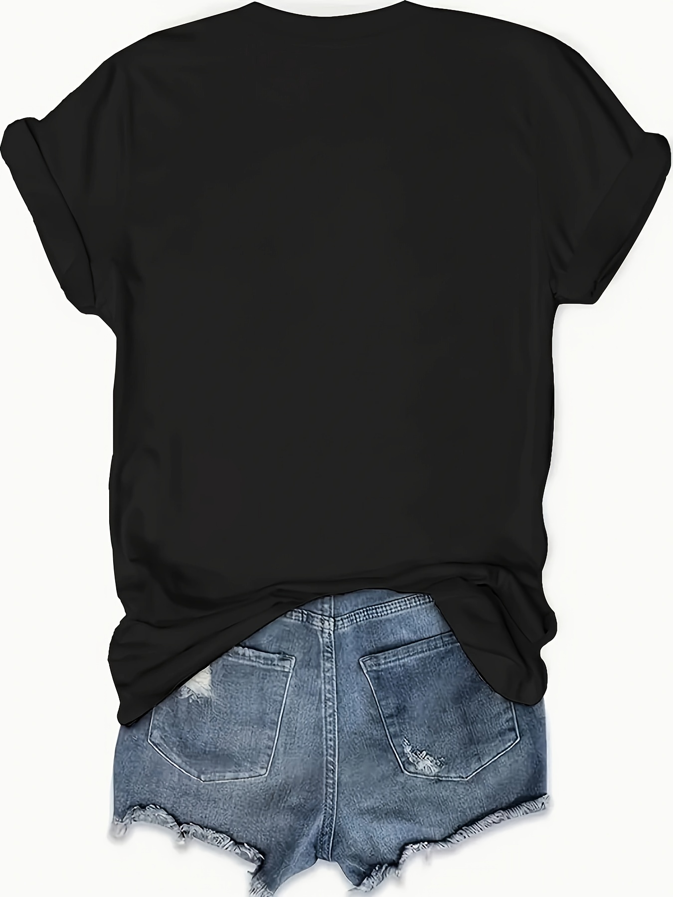 ACT MY AGE Print Crew Neck T-shirt, Casual Short Sleeve T-shirt For Summer, Women's Clothing