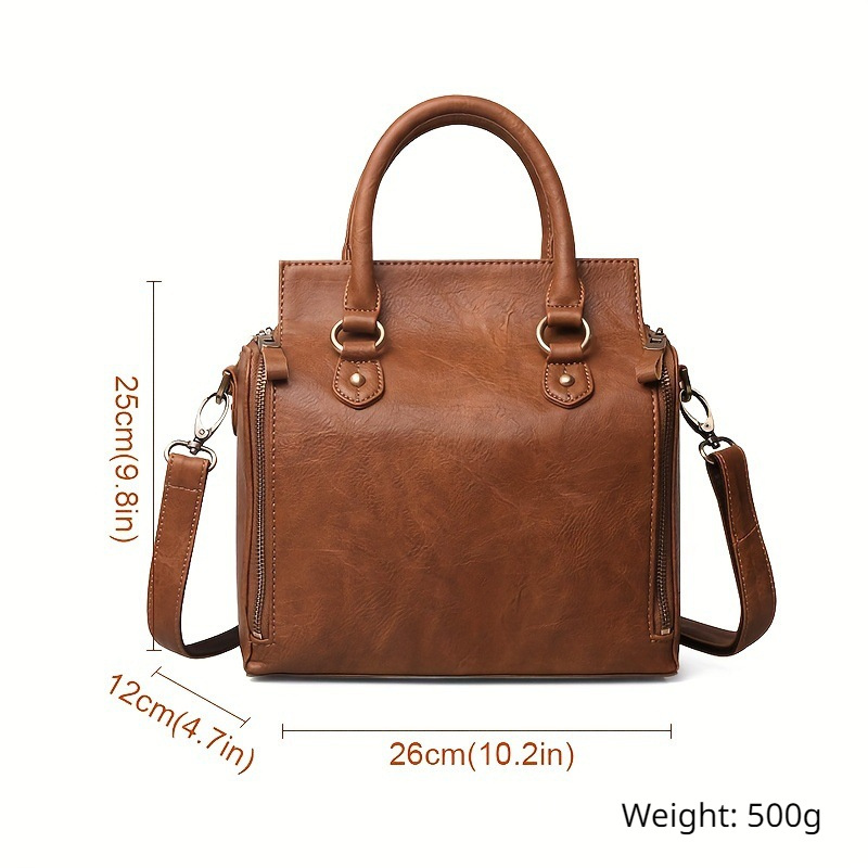 Retro PU Leather Handbag, PU Leather Western WOMEN'S Handbag, Wallet, Portable Storage Bag with Multiple Card Slots, WOMEN'S Multi-layer Crossbody Bag -1 Piece