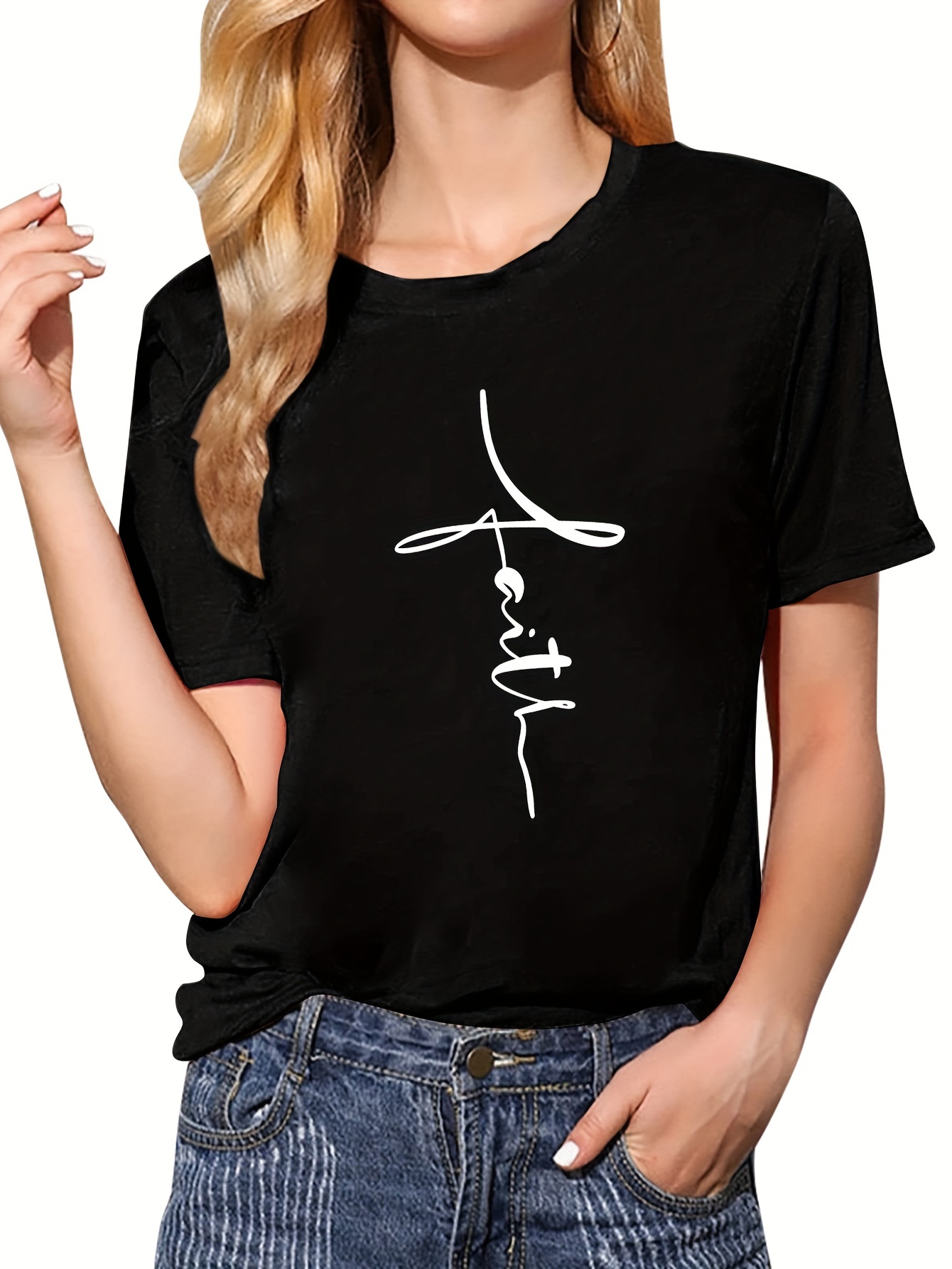 Women's Casual T-shirt, Short Sleeve Running Sports Top, Women's Activewear