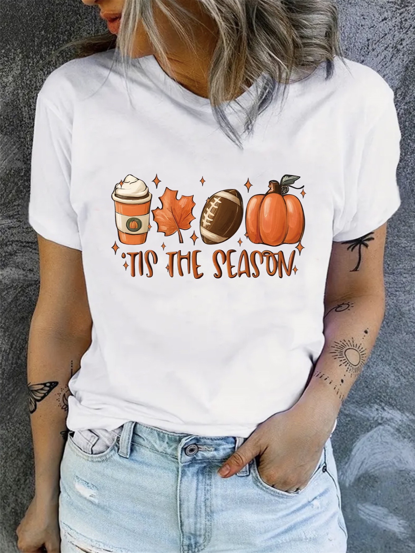 Halloween Skeleton & Letter Print Casual T-shirt, Crew Neck Short Sleeve Top For Spring & Summer, Women's Clothing