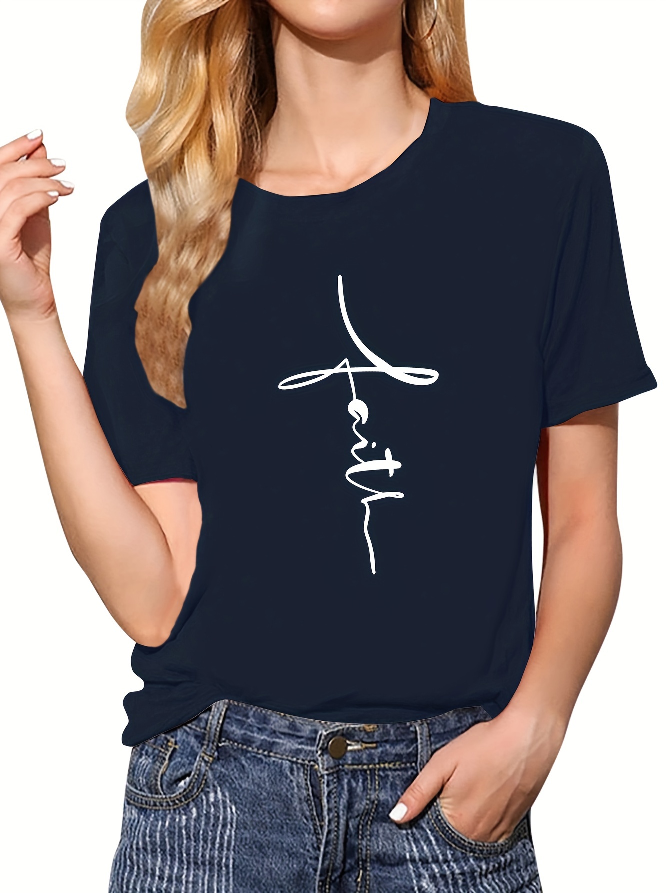 Women's Casual T-shirt, Short Sleeve Running Sports Top, Women's Activewear