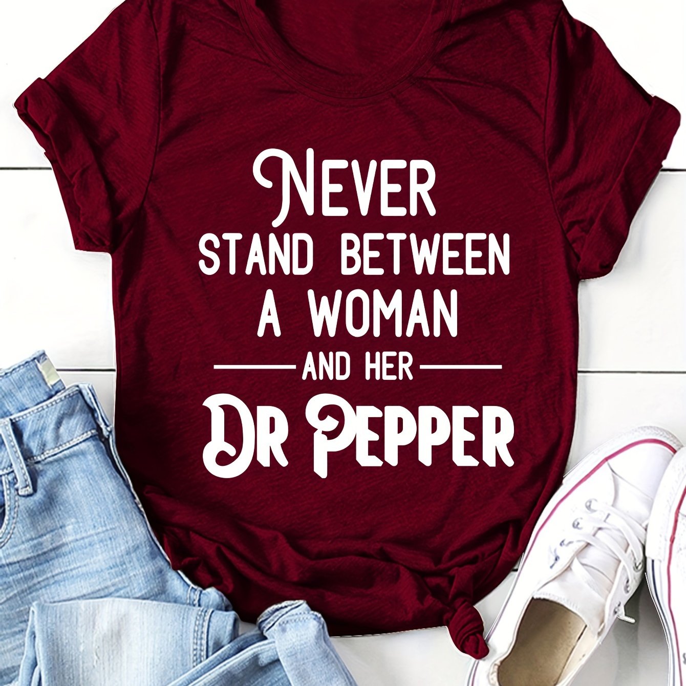 Letter Printed round Neck T-shirt, Spring and Summer Leisure Short Sleeve T-shirt, Women's Clothing