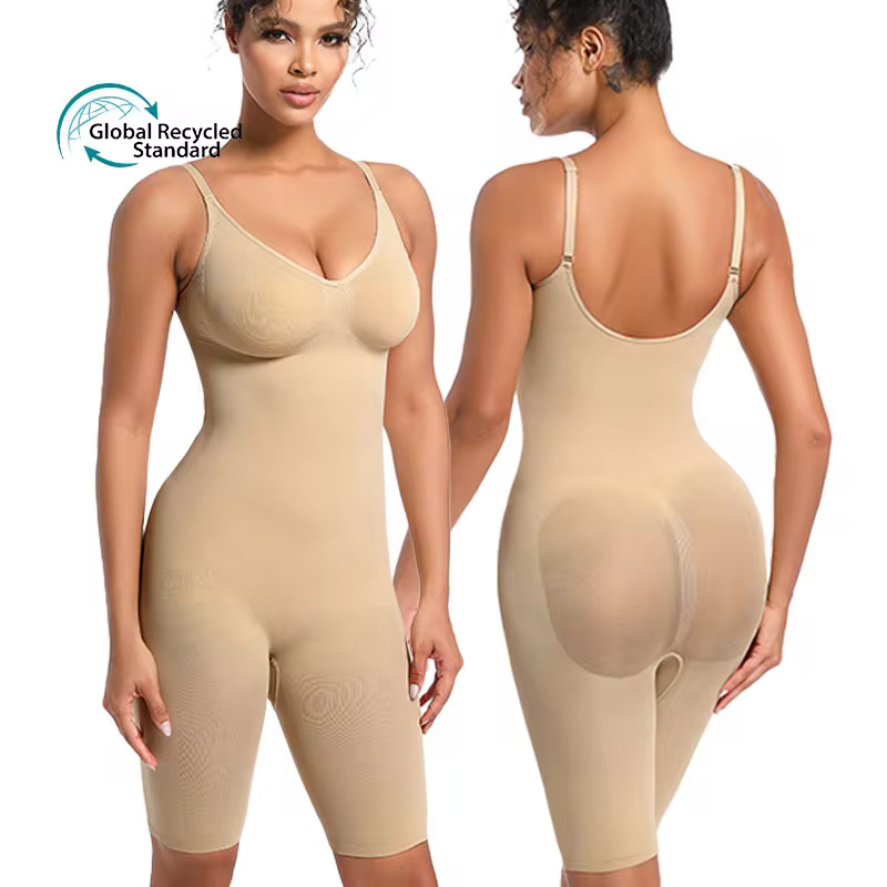 Dropship Seamless Faja Shapewear Eco Friendly Oversized Body Shaper Sculpt Waist Recycled Nylon Shapewear Bodysuit for Women