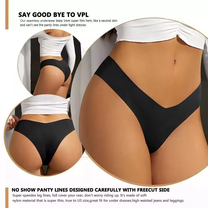 Dropshipping 7 Colors Women's Seamless Panty Underwear Mid Waist Elastic Cotton Panties Hipster Sexy Thongs Women's Panties