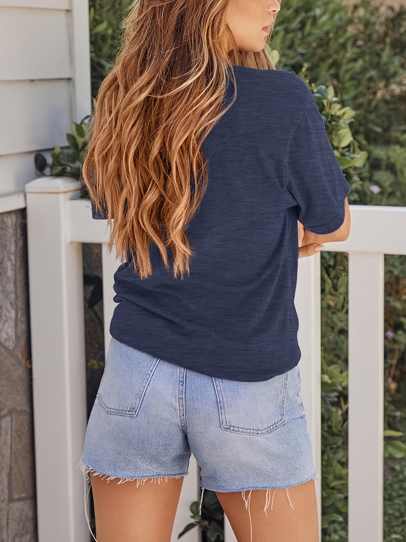 Coconut Tree & Sun Print Casual T-shirt, Crew Neck Short Sleeve Top For Spring & Summer, Women's Clothing