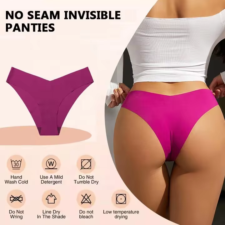 Dropshipping 7 Colors Women's Seamless Panty Underwear Mid Waist Elastic Cotton Panties Hipster Sexy Thongs Women's Panties