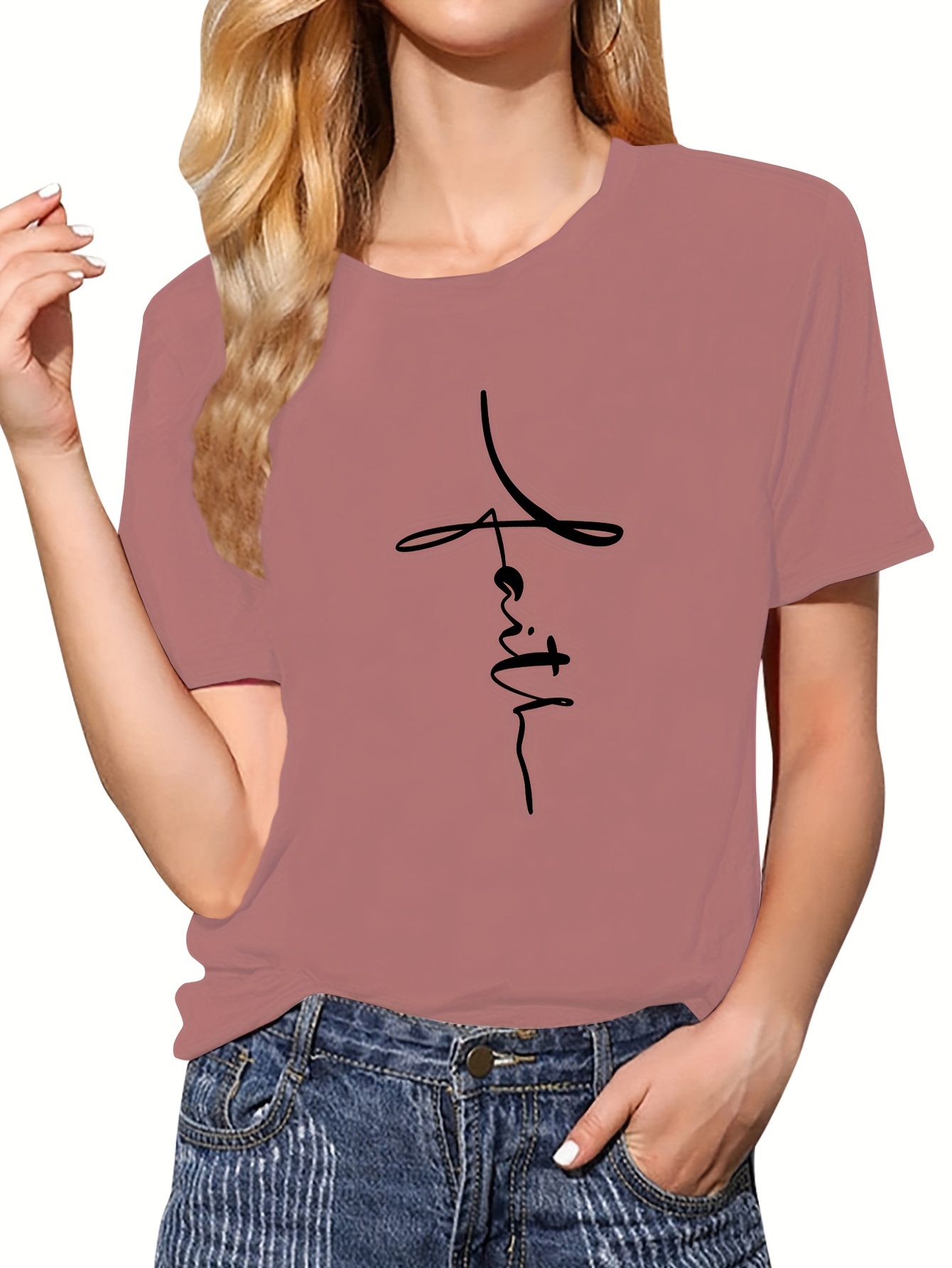 Women's Casual T-shirt, Short Sleeve Running Sports Top, Women's Activewear