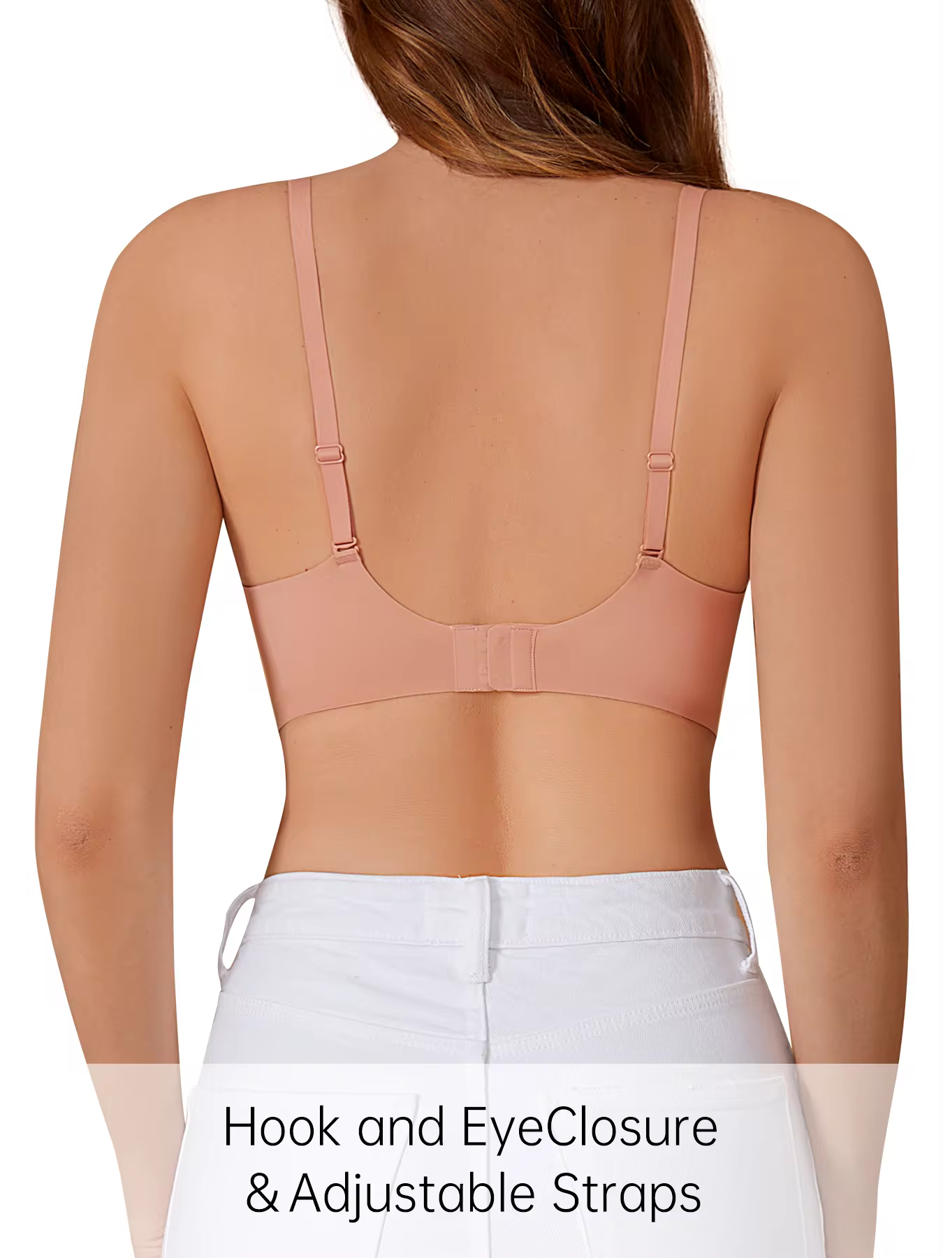 Dropshipping Ladies Scallop Side Comfortable V Shaped Wire Free Brassie One Piece Bralette Invisible Push Up Seamless Bra