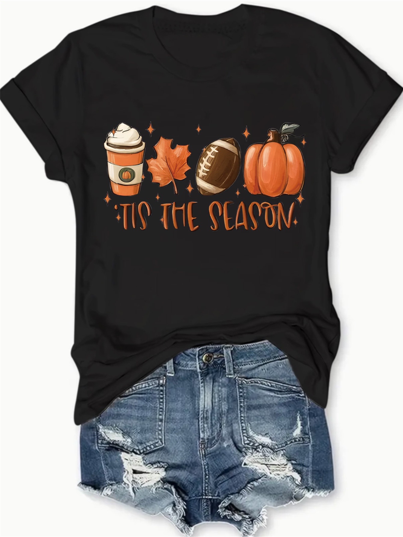 Halloween Skeleton & Letter Print Casual T-shirt, Crew Neck Short Sleeve Top For Spring & Summer, Women's Clothing