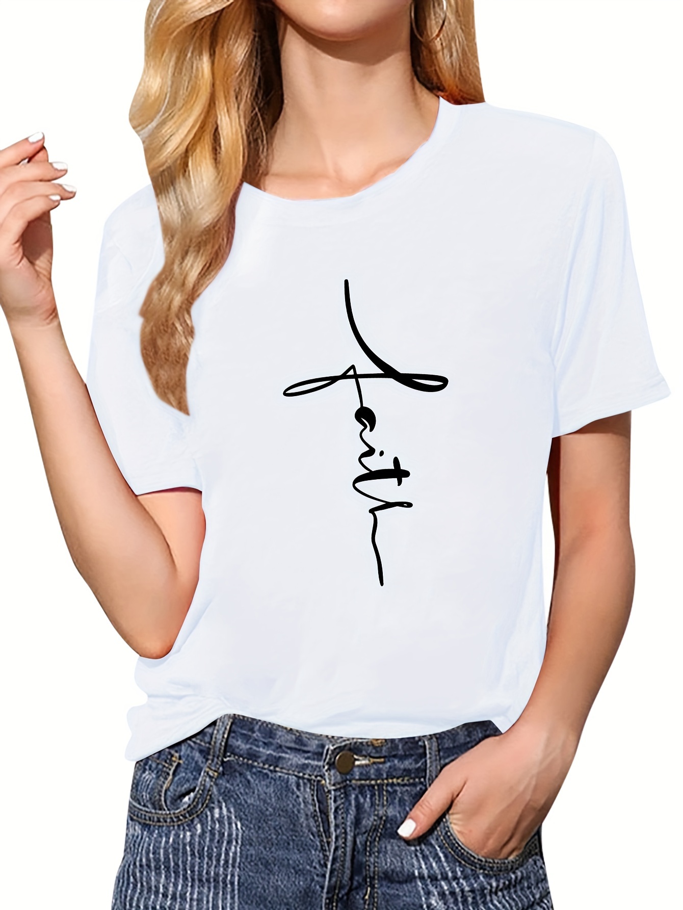 Women's Casual T-shirt, Short Sleeve Running Sports Top, Women's Activewear