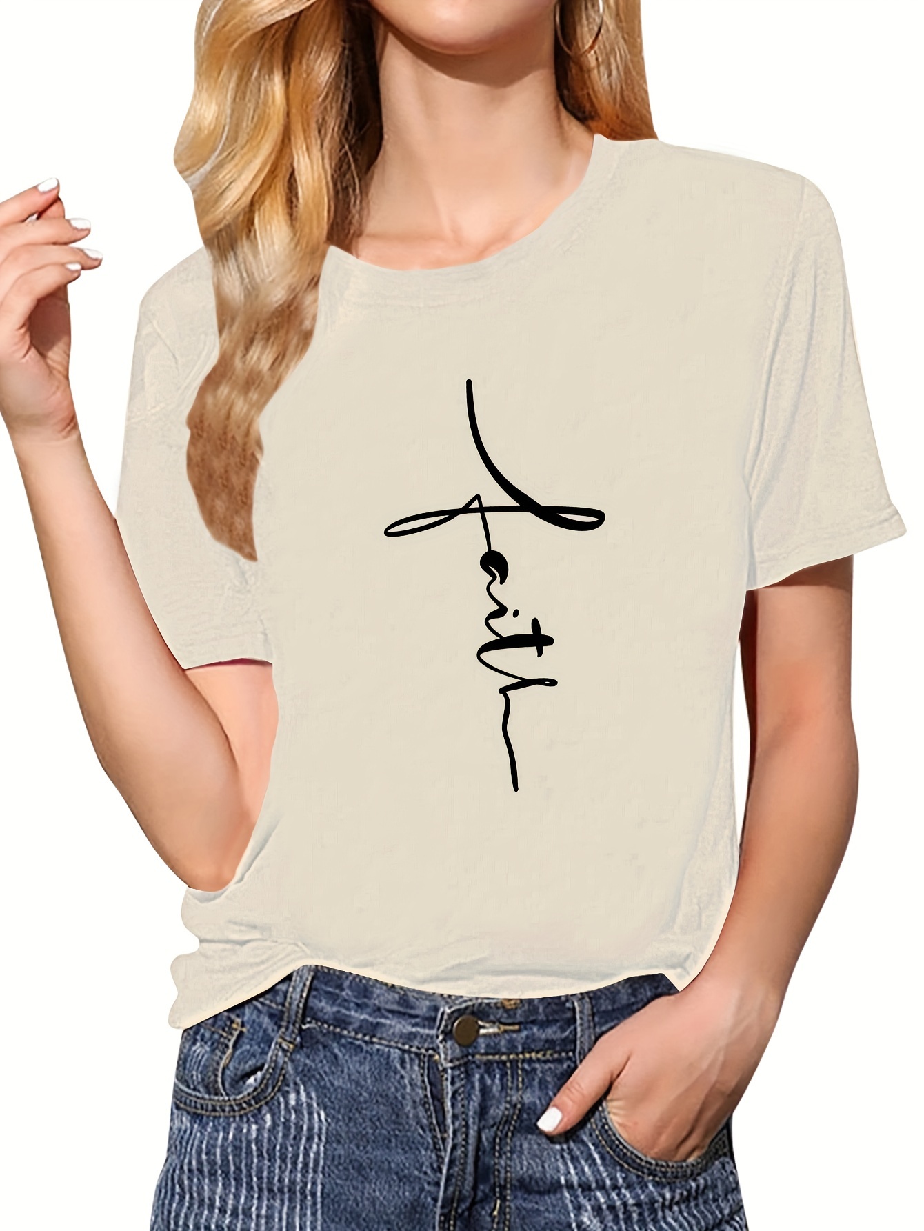 Women's Casual T-shirt, Short Sleeve Running Sports Top, Women's Activewear