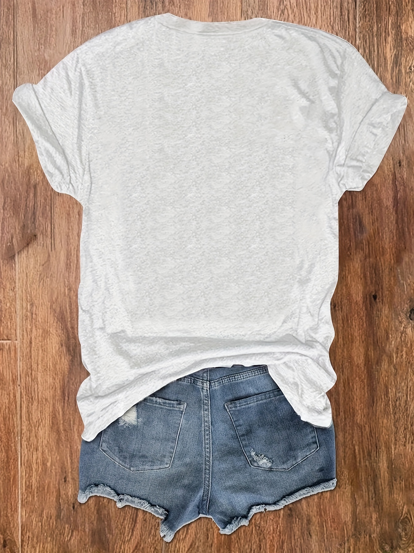 Letter Print Crew Neck T-Shirt, Casual Short Sleeve T-Shirt For Spring & Summer, Women's Clothing