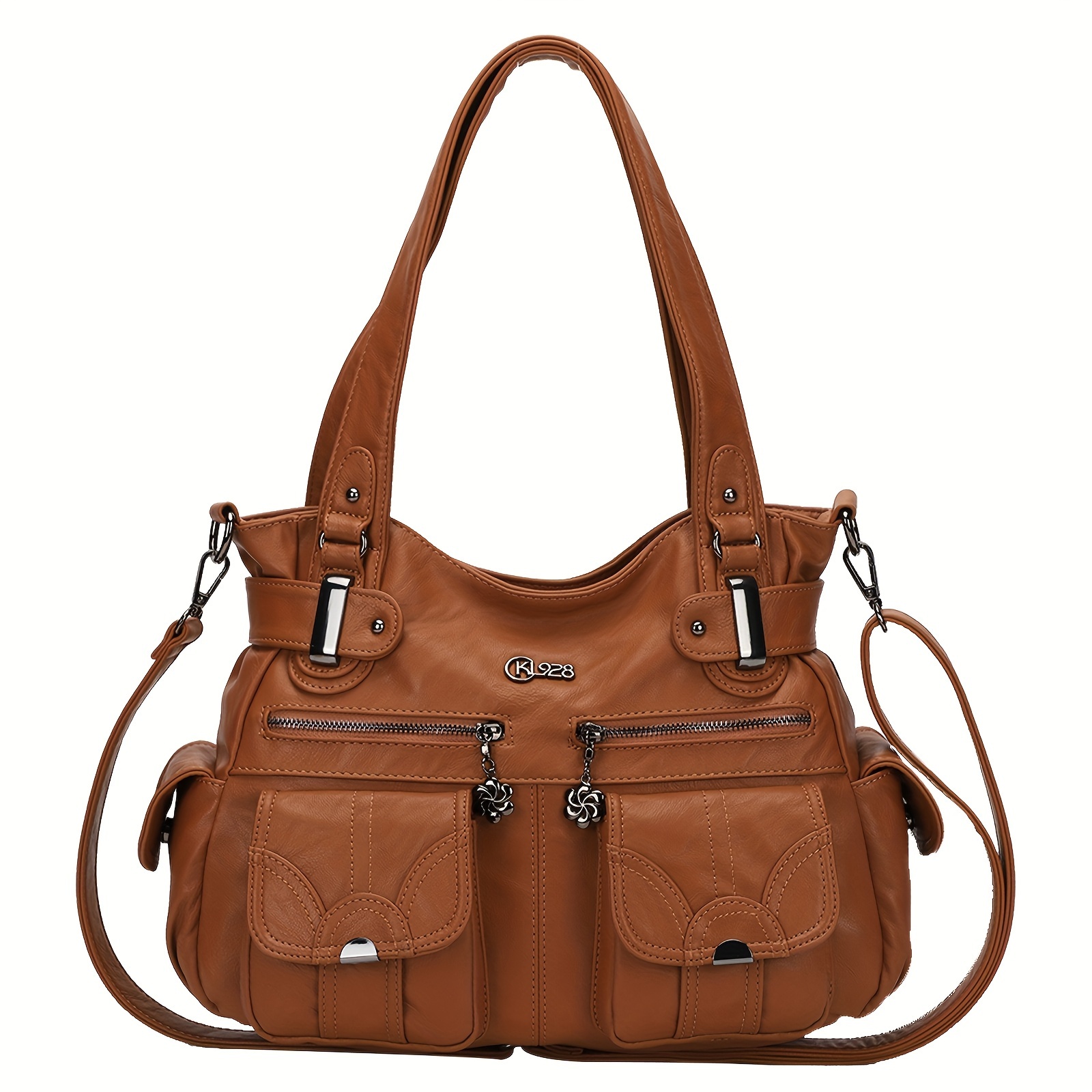 Purses And Handbags For Women Large Hobo Shoulder Bags Soft PU Leather Multi-Pocket Tote Bag