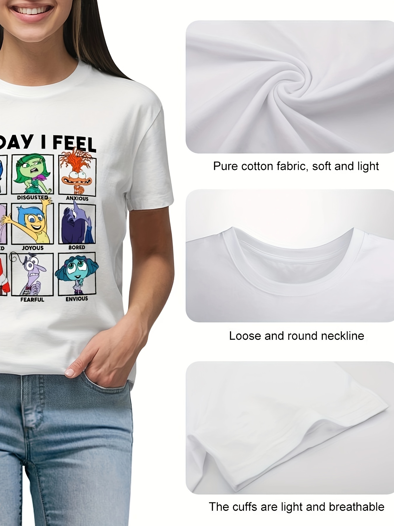 Women's Summer Simple Print Graphic Casual Sports Crew Neck Short Sleeve T-shirt, Women's Plus Size Clothings