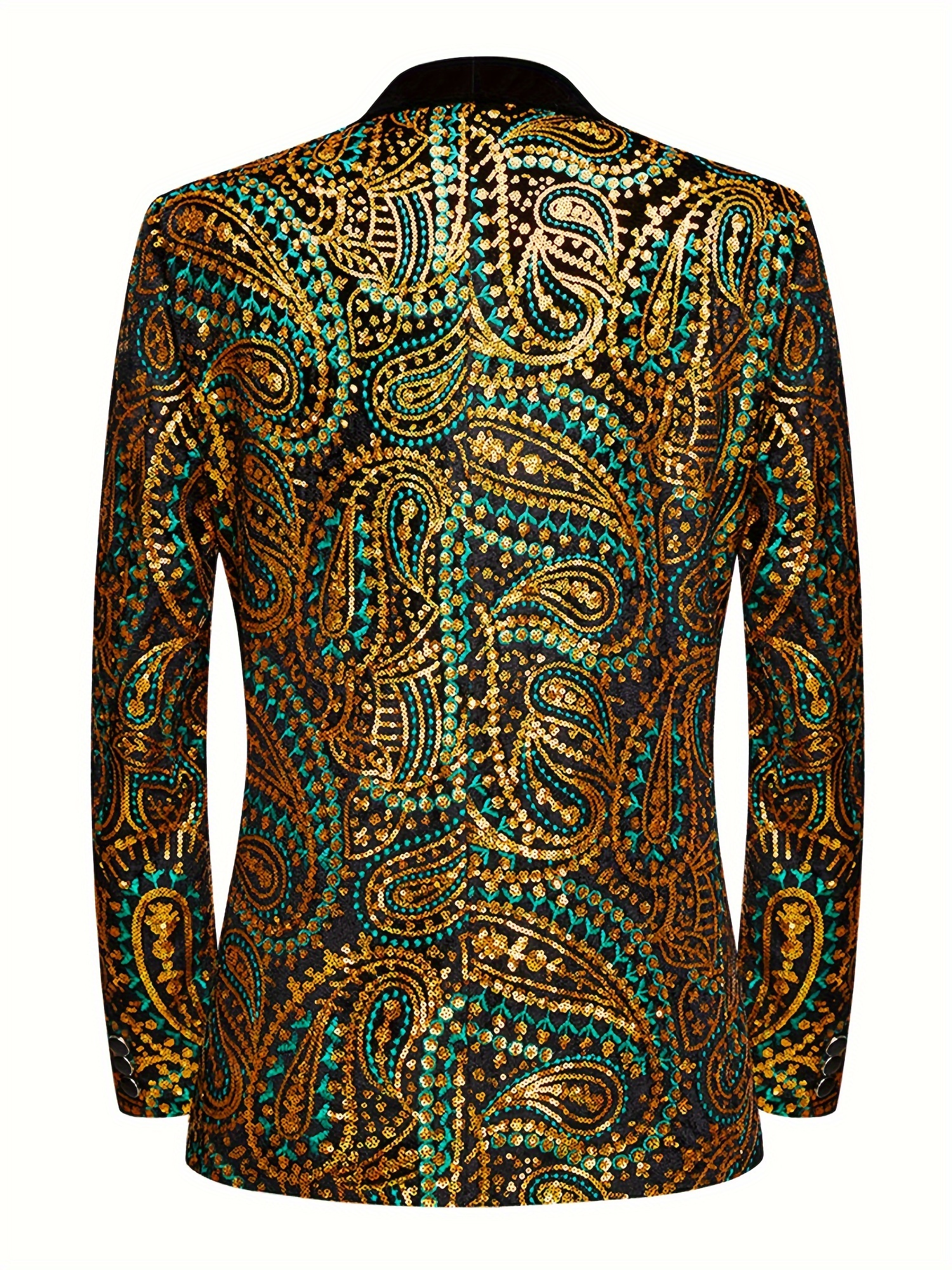 Women's Casual Sequin Top Paisley Pattern Evening Host Eye-catching Cashew Flower Jacket
