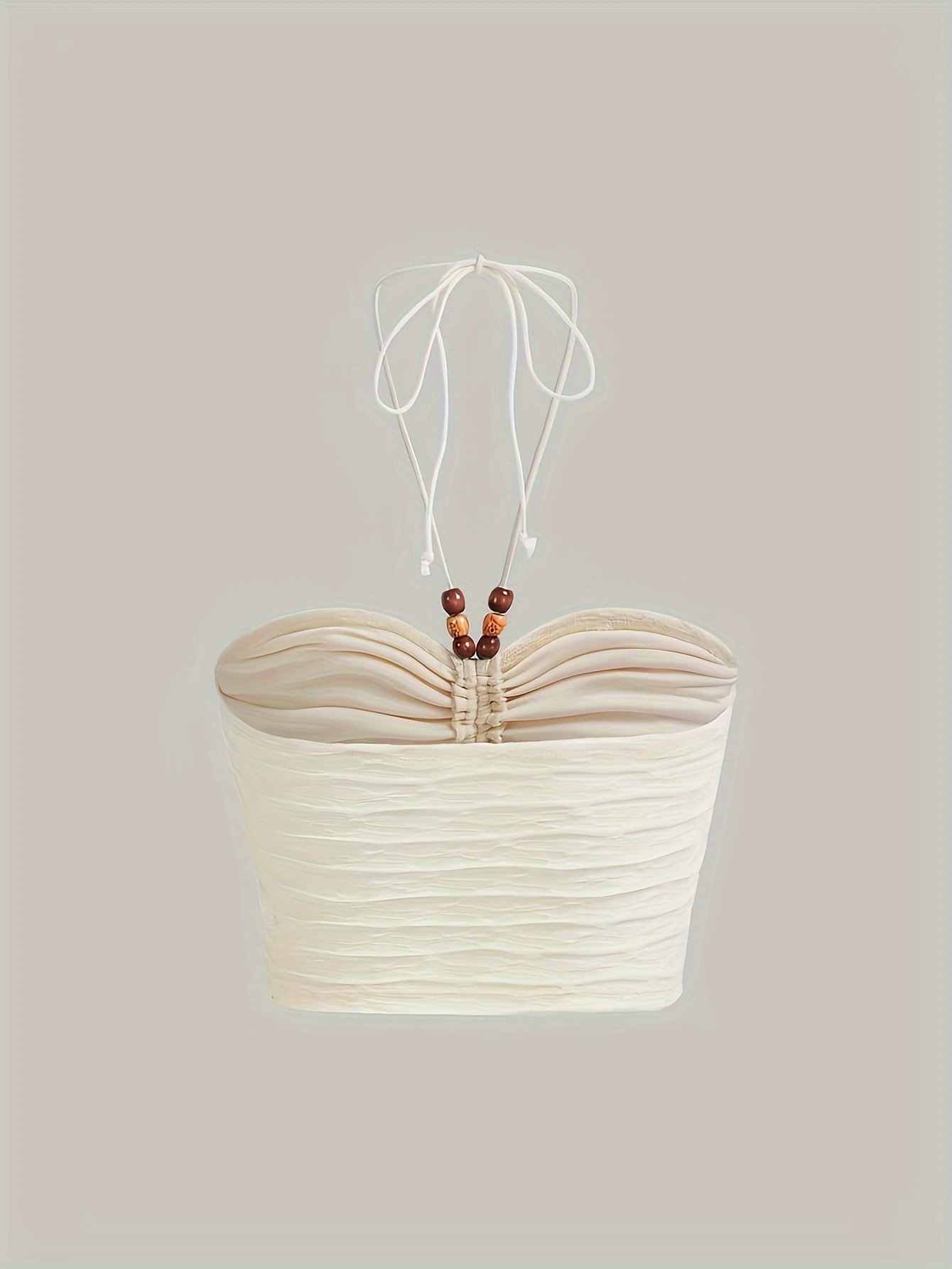 Summer Fashion Pleated Backless Beaded Boho Camisole Tank Top for Women