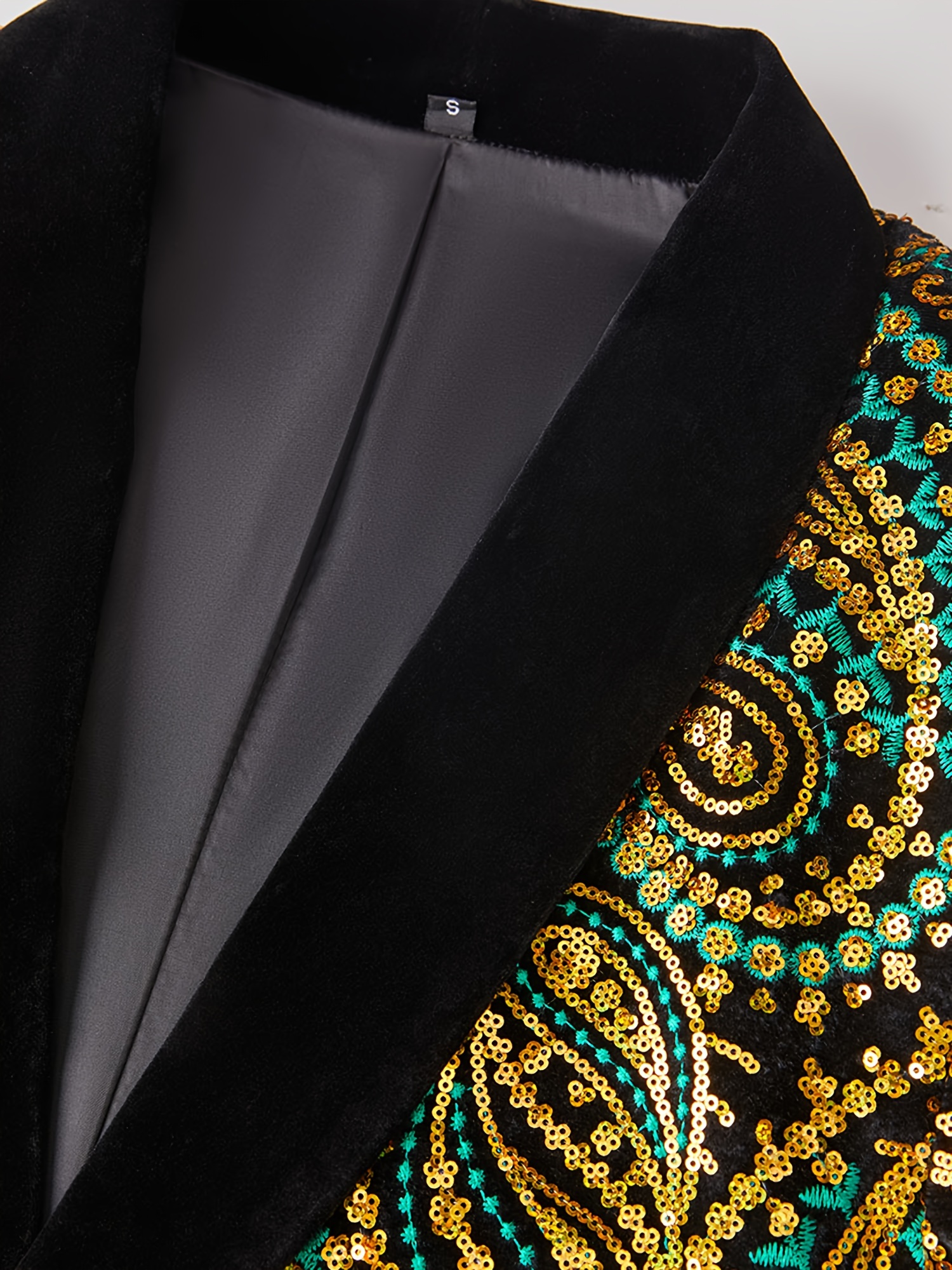 Women's Casual Sequin Top Paisley Pattern Evening Host Eye-catching Cashew Flower Jacket