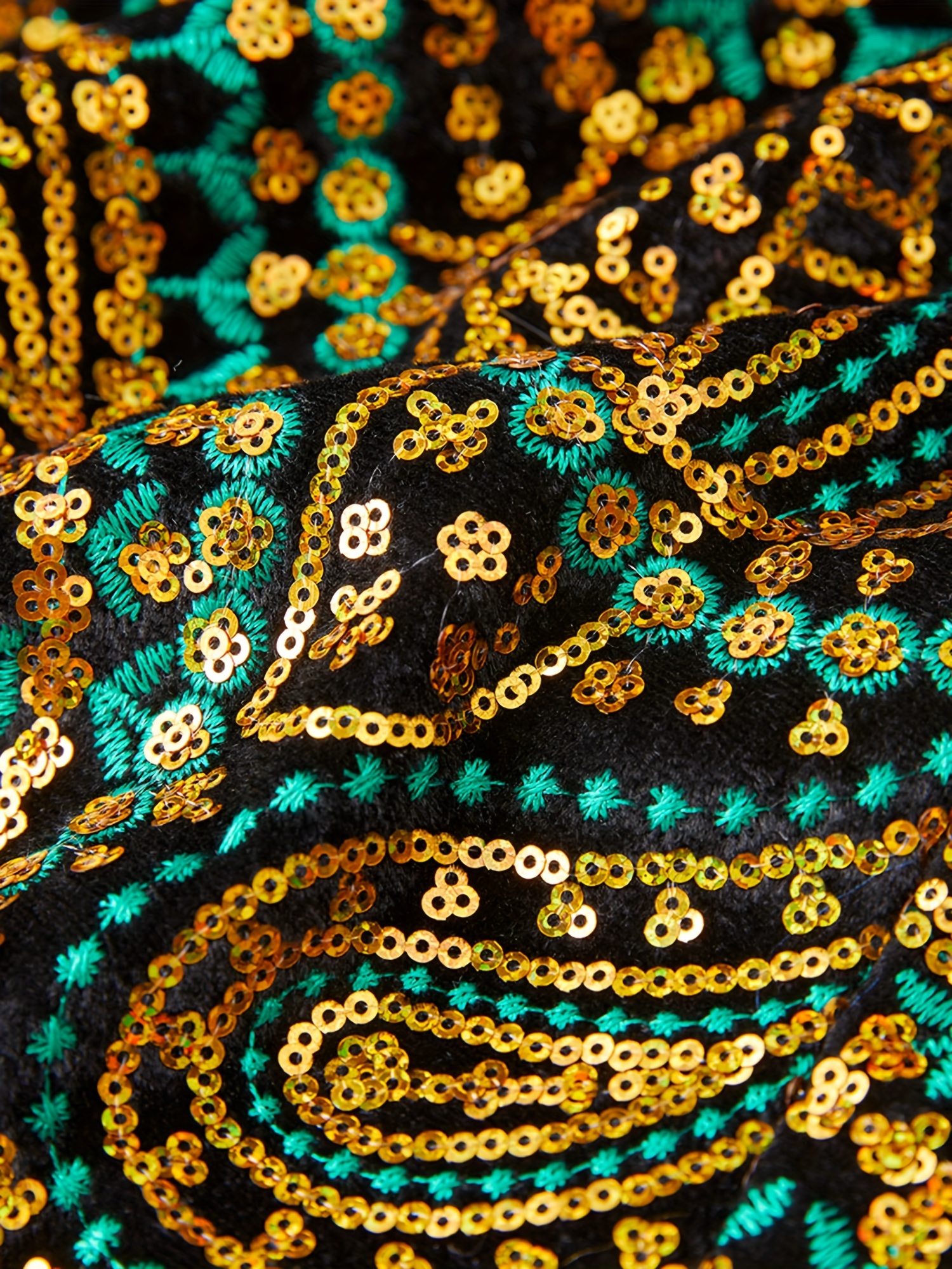 Women's Casual Sequin Top Paisley Pattern Evening Host Eye-catching Cashew Flower Jacket