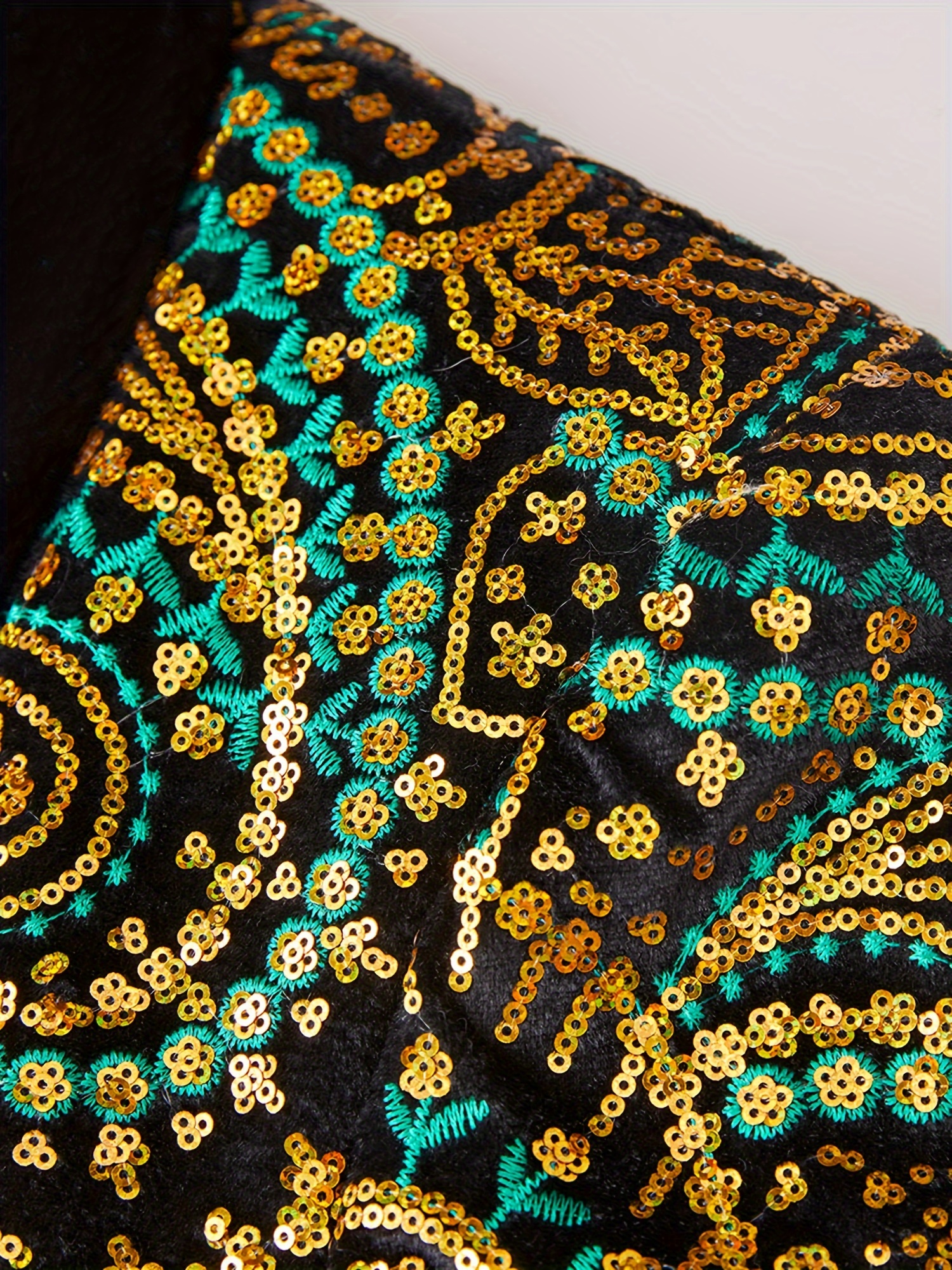 Women's Casual Sequin Top Paisley Pattern Evening Host Eye-catching Cashew Flower Jacket