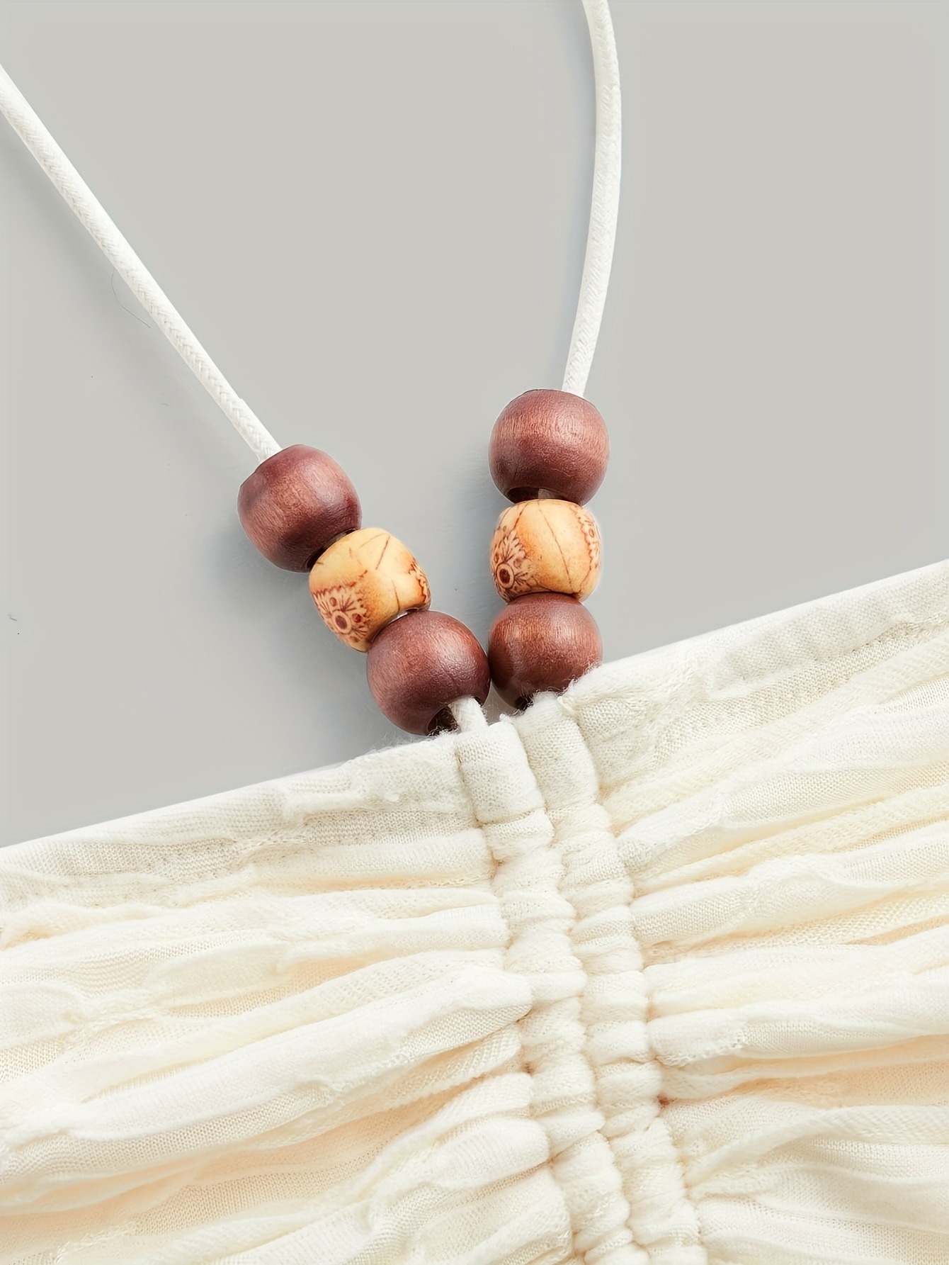 Summer Fashion Pleated Backless Beaded Boho Camisole Tank Top for Women