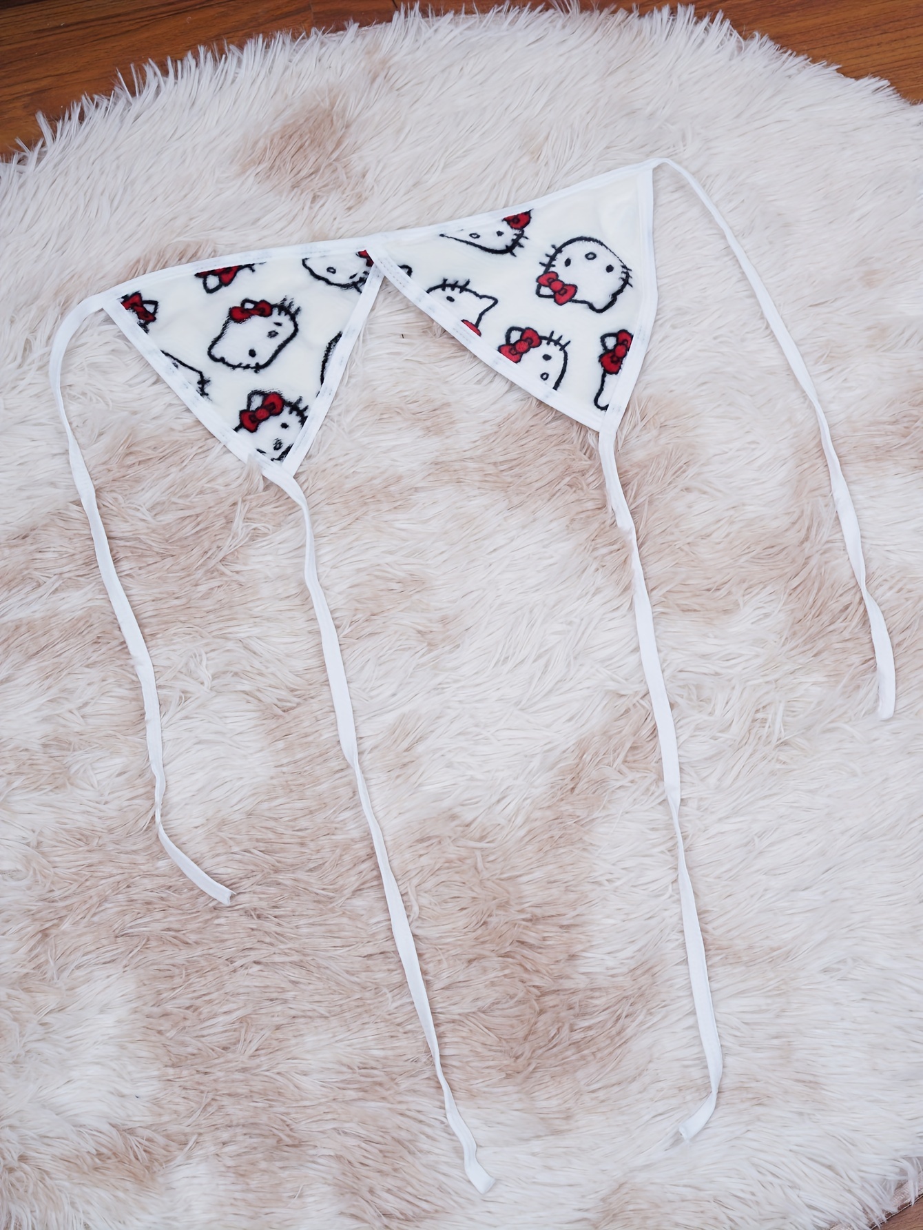 Women's 2-Piece Hello Kitty Pajama Set, Cute Cartoon Print Sleepwear, Soft Fleece Thickened Sleep Wear For Home