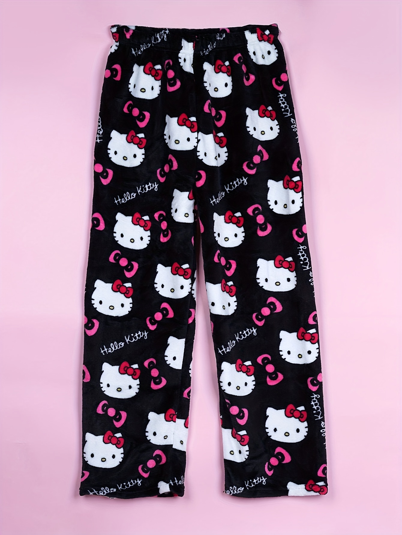 Authorized Sanrio Flannel Pajamas Kawaii Sanrio Hello Kitty WOMEN'S Casual Home Pants, Warm White Wool Cartoon Animation, Autumn Fashion Gift