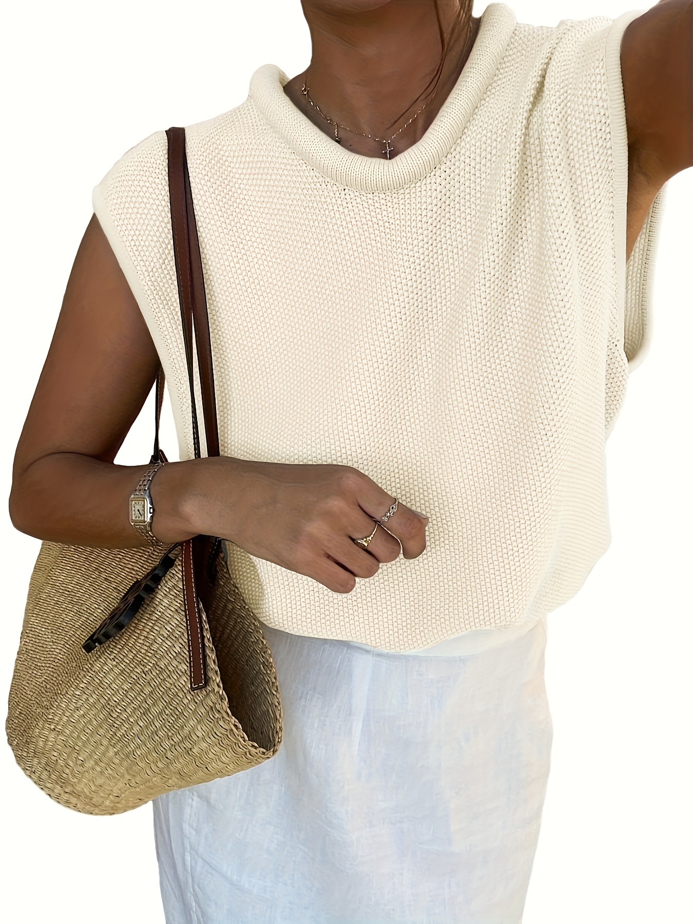 Women Casual Summer Tank Tops Solid Cap Sleeve Blouse Spring Knit Sleeveless Shirts