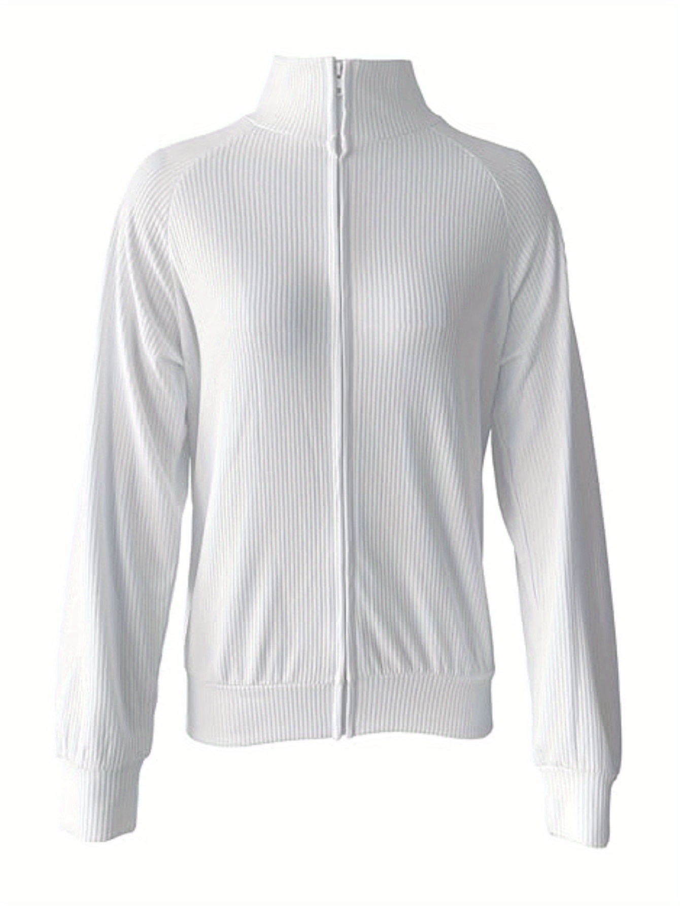 Women's Crochet Knit Jacket Long Sleeve Zip Up Sweatshirts Fashion Soft Coat Athleisure Loose Outerwear