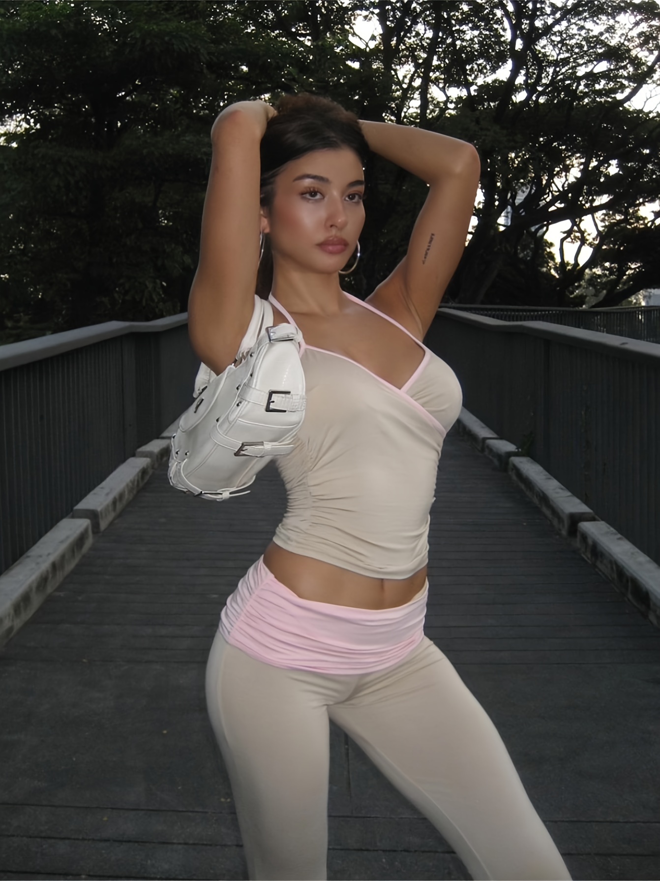 Women's 2 Piece Lounge Sets Fold Over Yoga Flare Pants Set Spaghetti Strap Y2K Tank Tops Casual Loungewear Outfits