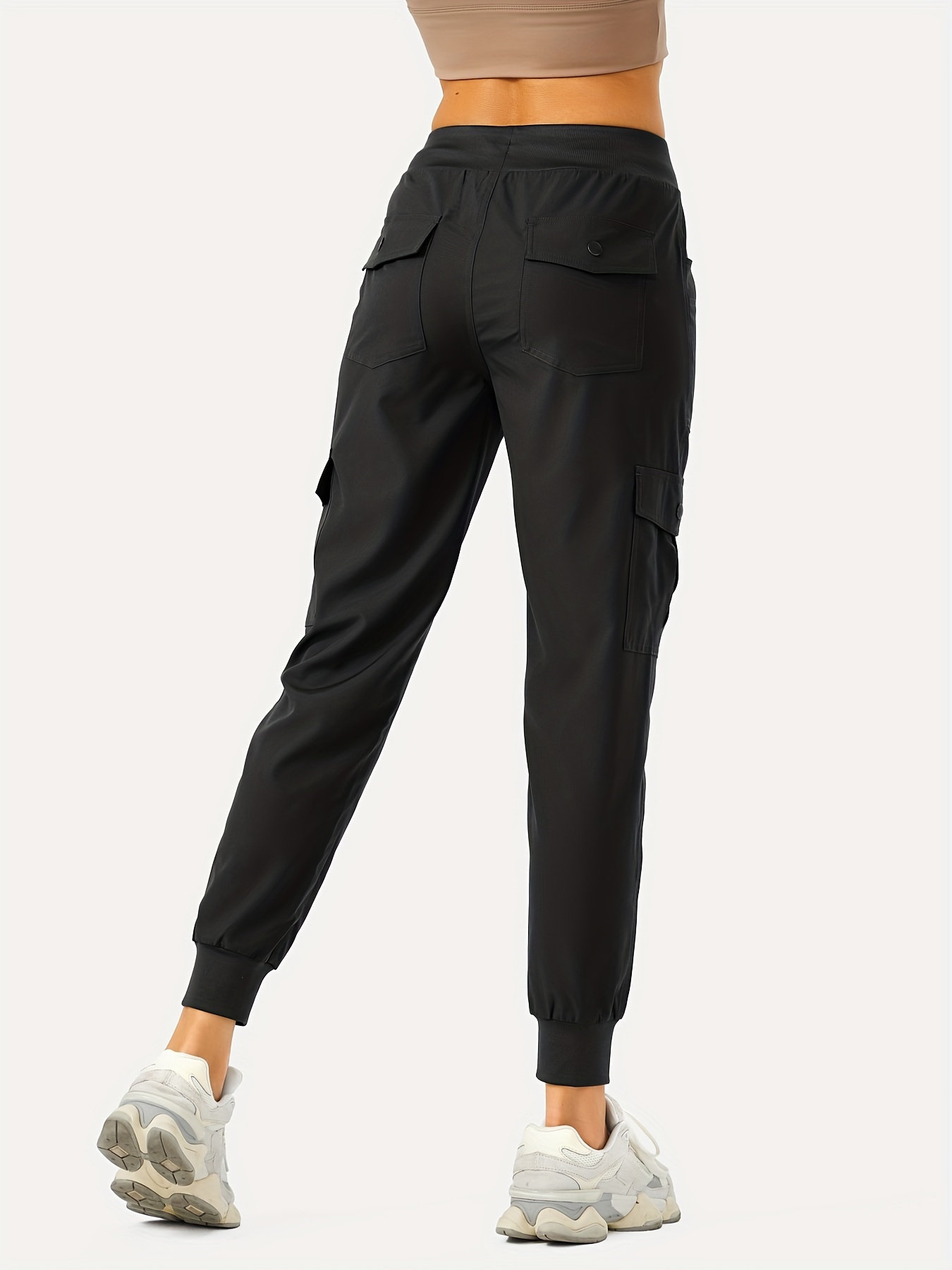 Women's Lightweight Hiking Cargo Pants Outdoor Quick Dry Casual Travel Sweatpants Joggers Elastic Waist Button Pockets