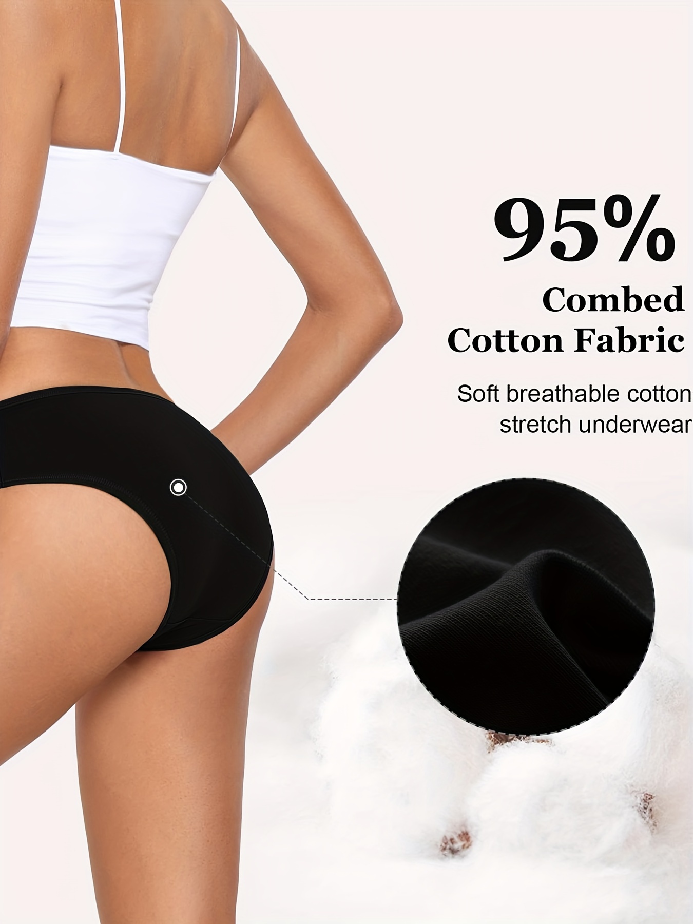 7PCS S-XXL Pure Cotton Comfortable Low Waist Soft Stretchy Breathable Women's Panties - Soft Lingerie for Everyday Wear - Women's Underwear for All Body Types